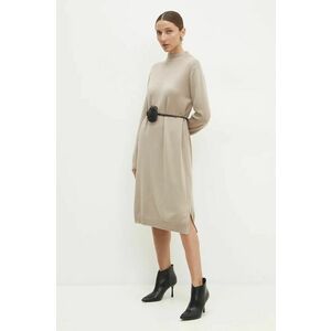 Answear Lab rochie culoarea bej, midi, drept imagine