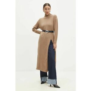 Answear Lab pulover femei, culoarea maro, cu turtleneck imagine