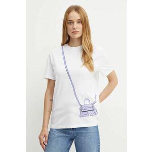 Karl Lagerfeld tricou din bumbac femei, culoarea alb, 236W1731 imagine