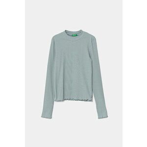 United Colors of Benetton longsleeve copii culoarea verde, cu turtleneck, 3F1AC203O imagine