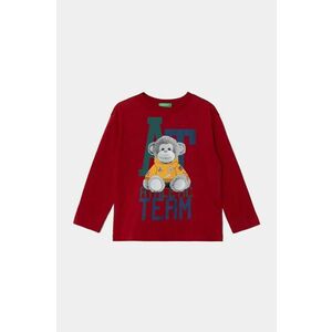 United Colors of Benetton longsleeve din bumbac pentru copii culoarea bordo, cu imprimeu, 3I1XG10F3 imagine