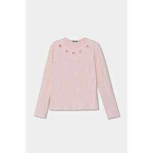 United Colors of Benetton Longsleeve copii culoarea roz imagine