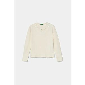 United Colors of Benetton longsleeve copii culoarea bej, 3P4ZC10JE imagine