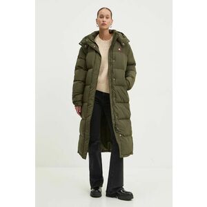 Tommy Jeans geaca de puf femei, culoarea verde, de iarna, oversize, DW0DW18860 imagine