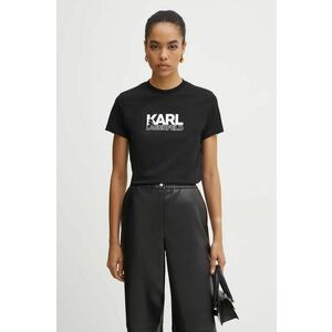 Karl Lagerfeld tricou din bumbac femei, culoarea negru, 24WW1703 imagine