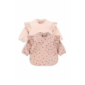 Konges Sløjd salopete pentru bebelusi 2 PACK DINNER BIB WITH SLEEVES AND FRILL 2-pack KS101356 imagine