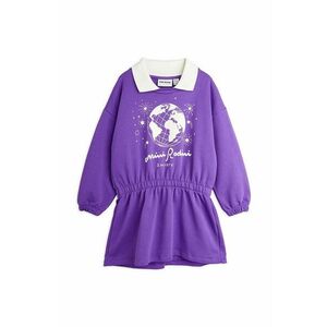 Mini Rodini rochie din bumbac pentru copii culoarea violet, mini, evazati, 2475010645 imagine