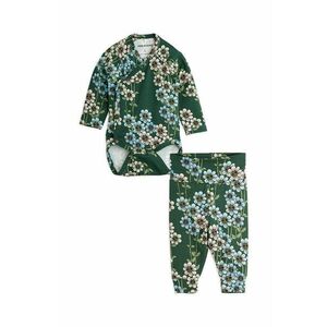 Mini Rodini set de bumbac pentru bebelusi Daisys culoarea verde, 2474012175 imagine