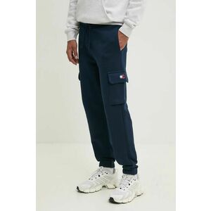 Tommy Jeans pantaloni de trening din bumbac culoarea albastru marin, neted, DM0DM19807 imagine