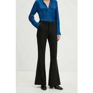 ZADIG&VOLTAIRE pantaloni femei, culoarea negru, evazati, high waist, WWPA00816 imagine