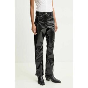 MSGM pantaloni femei, culoarea negru, drept, high waist, 3742MDP08.247800 imagine