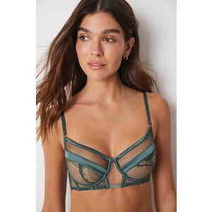 women'secret sutien SENSE 1 AND 2 culoarea verde, satin, neted, 7918819 imagine