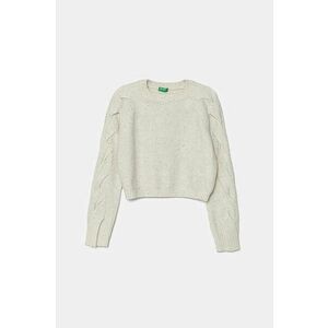 United Colors of Benetton pulover pentru copii din amestec de lana culoarea bej, light, 15V8C107D imagine