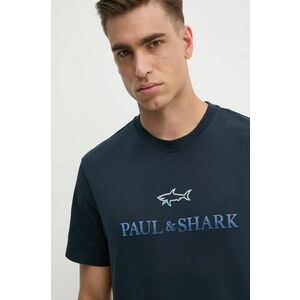 Paul&Shark tricou din bumbac barbati, culoarea albastru marin, cu imprimeu, 14311604 imagine