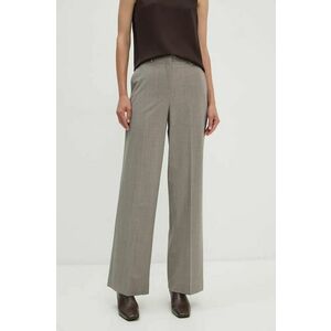 Theory pantaloni de lana culoarea gri, drept, high waist, O0101208 imagine