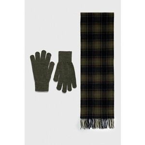 Barbour fular și mănuși Tartan Scarf & Glove Gift Set culoarea verde, cu model MGS0018 imagine