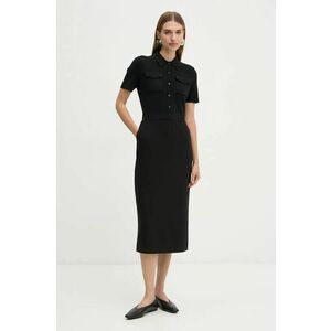 Theory rochie culoarea negru, midi, drept, O0709626 imagine