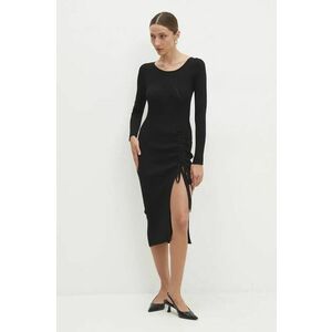 Answear Lab rochie culoarea negru, midi, mulata imagine