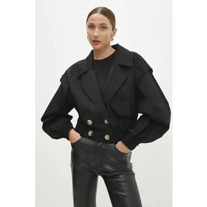 Answear Lab trenci femei, culoarea negru, de tranzitie, oversize imagine