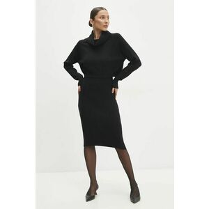 Answear Lab rochie si pulover culoarea negru, mini, mulata imagine