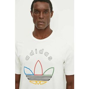 adidas Originals tricou barbati, culoarea bej, cu imprimeu, IW3237 imagine