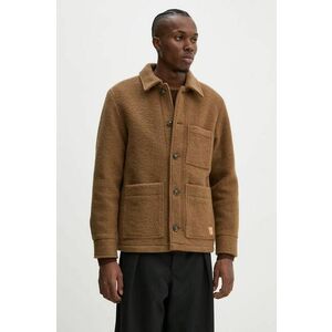 A.P.C. jachetă tip cămașă din lână veste emile patch culoarea maro, de tranzitie, WVBCA.H02961 imagine