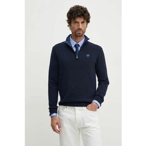 North Sails pulover din amestec de lana barbati, culoarea albastru marin, light, cu turtleneck, 699778 imagine