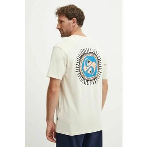 Quiksilver tricou din bumbac Fun Zone barbati, culoarea bej, cu imprimeu, EQYZT07831 imagine