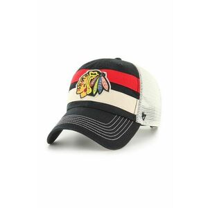 47 brand sapca NHL Chicago Blackhawks culoarea negru, cu imprimeu, H-CLBBN04GWP-BK imagine