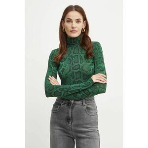 Simona Corsellini longsleeve femei, culoarea verde, cu guler, A24CPMG007 imagine