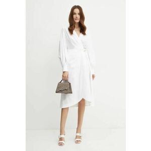 Karl Lagerfeld rochie din bumbac culoarea alb, mini, evazati, 246W1302 imagine