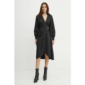 Karl Lagerfeld rochie din bumbac culoarea negru, mini, evazati, 246W1302 imagine