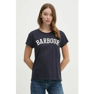 Barbour tricou din bumbac femei, culoarea albastru marin, LTS0657 imagine