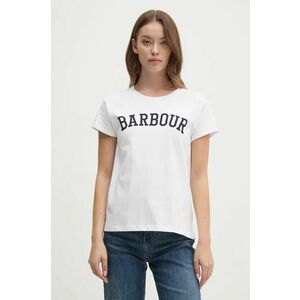 Barbour tricou din bumbac femei, culoarea alb, LTS0657 imagine