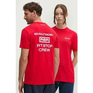 Red Bull Racing x Pepe Jeans tricou din bumbac Red Bull Racing x Pepe Jeans culoarea rosu, cu imprimeu, RU500003 imagine