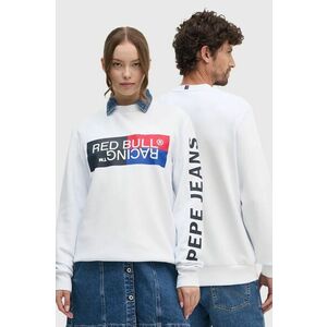 Red Bull Racing x Pepe Jeans bluza Red Bull Racing x Pepe Jeans culoarea alb, cu imprimeu, RU580007 imagine