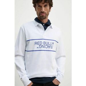 Red Bull Racing x Pepe Jeans longsleeve din bumbac Red Bull Racing x Pepe Jeans culoarea alb, cu imprimeu, RM540011 imagine