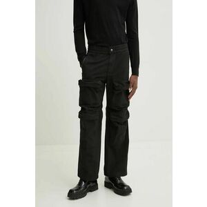 Diesel pantaloni de bumbac P-DANZEL culoarea negru, cu fitcargo, A14759.0SKAE imagine