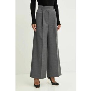 Ivy Oak pantaloni din lana culoarea gri, lat, high waist, IO115189 imagine