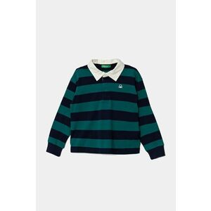 United Colors of Benetton longsleeve din bumbac pentru copii culoarea verde, modelator, 3TBXG300T imagine