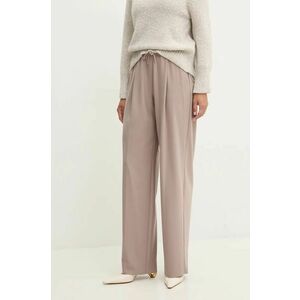 Marella pantaloni femei, culoarea bej, lat, high waist, 2423136015200 imagine