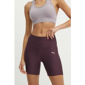 Puma pantaloni scurți de alergare Ultraform culoarea violet, neted, high waist, 525749 imagine