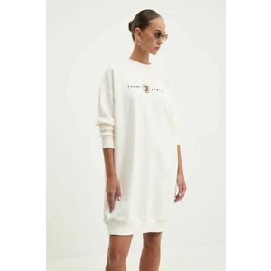 Tommy Jeans rochie culoarea bej, mini, oversize, DW0DW18715 imagine