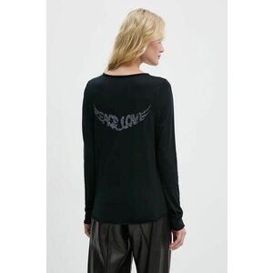 ZADIG&VOLTAIRE longsleeve din bumbac culoarea negru, JWTN00458 imagine