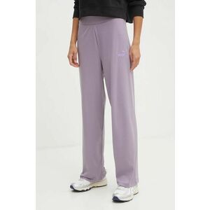 Puma pantaloni de trening culoarea violet, neted, 681501 imagine