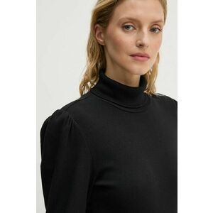 Gestuz longsleeve femei, culoarea negru, cu guler, 10909317 imagine