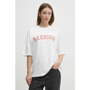 Barbour tricou din bumbac femei, culoarea alb, LTS0652 imagine