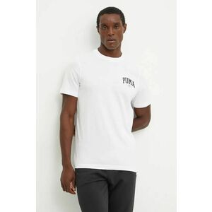 Puma tricou din bumbac barbati, culoarea alb, cu imprimeu, 681792 imagine