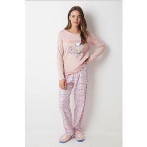 women'secret pijamale de bumbac Snoopy culoarea roz, bumbac, 3138561 imagine