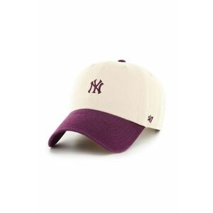 47brand șapcă de baseball din bumbac Mlb New York Yankees culoarea bej, cu imprimeu imagine